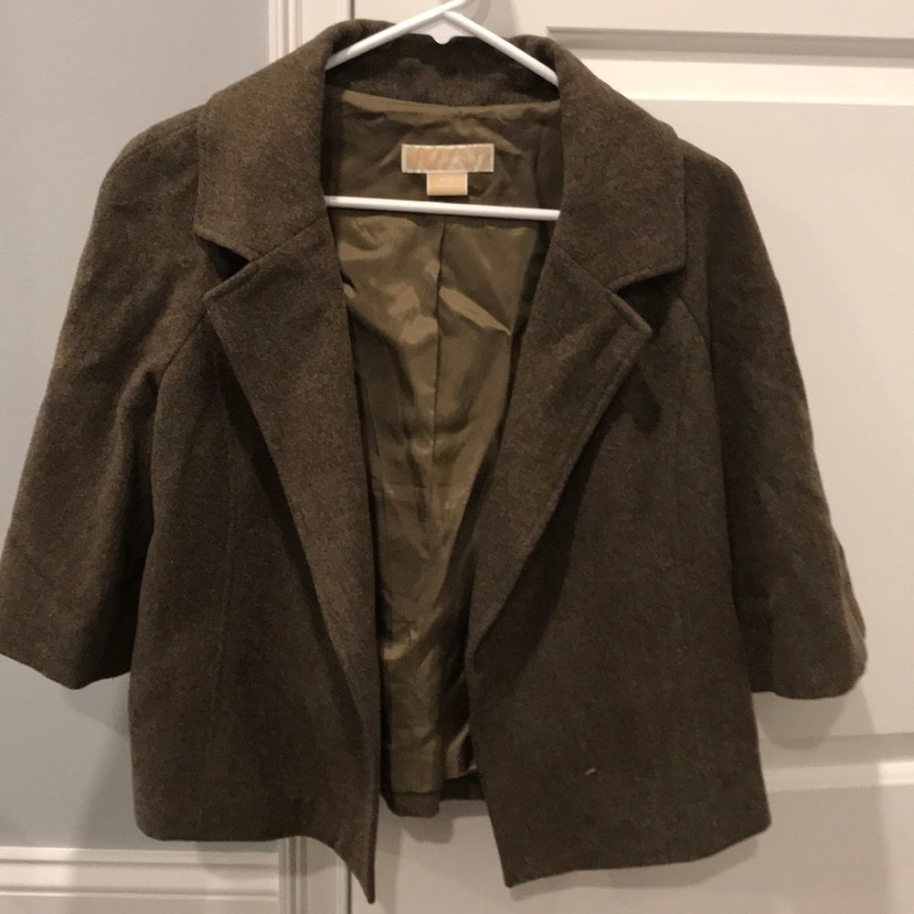 Michael Kors Army green wool fall jacket